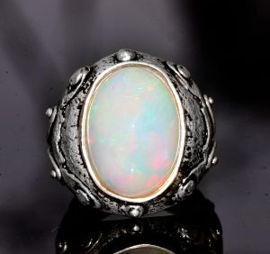 Gerçek Avustralya Opal Taşlı Yüzük, 11.15 Karat, Bizans Yüzüğü, 925 Ayar Gümüş Yüzük - Görsel 5
