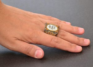 Erkeksterling Gümüş Sultan Yüzük - İslami Tasarım (Beyaz) - Görsel 6