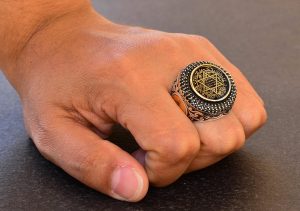 925 Ayar Gümüş Davut Yıldızı Yüzük, Mühür Yüzük, Davut Yıldızı Yüzüğü, Erkek Yüzük, El Yapımı Yüzük - Görsel 6