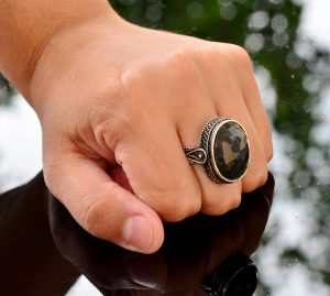 Gümüş Yüzük, Doğal Zümrüt Taşı, Vintage Tasarım - Görsel 7