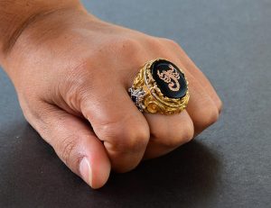 Erkek Gümüş Yüzük - Altın Kaplama Yüzük - Damgalı Yüzük (Akrep) - Görsel 7