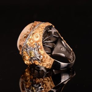 Gerçek Doğal Mercan Taşı Yüzük, 925 Ayar Gümüş Yüzük Erkekler İçin - Görsel 7