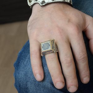 İslami Yüzük, 925 Ayar Gümüş Erkek Yüzüğü, Davut Yıldızı Yüzüğü, Süleyman Mührü Yüzüğü - Görsel 3