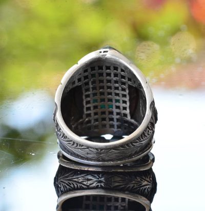 David Yıldızı Erkek Yüzüğü, Osmanlı Sembolü, Süleyman Yüzüğü, 925 Ayar Gümüş Erkek Yüzüğü, Büyük Yüzük - Görsel 8