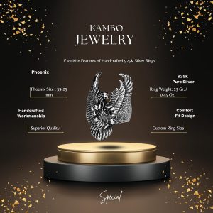 Erkekler için Sterling Gümüş Yüzük - Büyük ve Ağı Heavy Phoenix Ölüm Kafası Biker Yüzüğü - Görsel 2