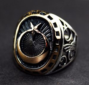 Sterling Gümüş Erkek Yüzük - Ay ve Yıldız Tasarımı - Görsel 4