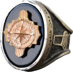 Pusula Simgesi ile 925 Ayar Gümüş Erkek Yüzük - Görsel 1