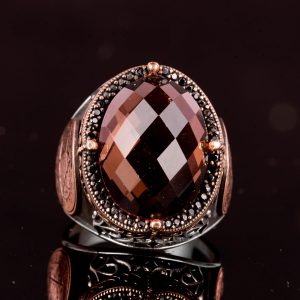 David Yıldızı Yüzük, Yapay Taş Yüzük, 925 Ayar Gümüş Süleyman Yüzüğü (Sultanite Yapay Taş) - Görsel 4