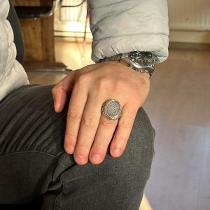 David Yıldızı Gümüş Yüzük, Süleyman Mührü Gümüş Yüzük, Zirkon Taşlı Gerçek Gümüş Takı - Görsel 3