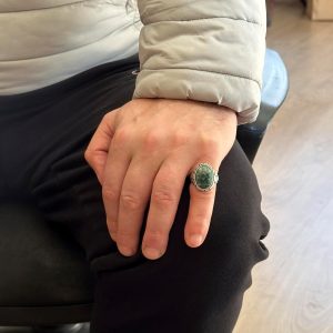 Erkekler için Lüks 925 Ayar Gümüş Yapay Taş Yüzükler - Çeşitli Koleksiyon (Zümrüt Yapay Taş) - Görsel 3