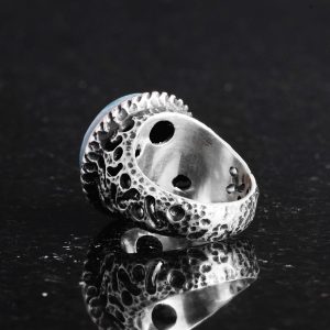 Gerçek Doğal Taş Yüzük - 925 Ayar Katı Gümüş Erkek Yüzüğü ile Amazonit - Görsel 5