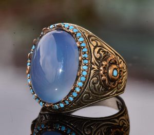 Gerçek Doğal Akik Taşlı Yüzük, 11.40 Karat, Erkek Gümüş Yüzük - Görsel 3