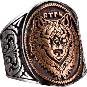 925 Ayar Gümüş Kurt Yüzüğü - Cesur Tarz ve Sembolik Güç için Çarpıcı Kurt Başlı Erkek Yüzüğü (Kişiselleştirilebilir) - Görsel 1