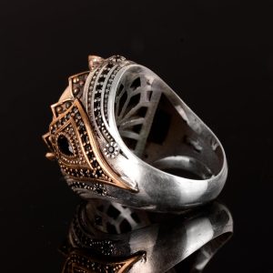 Gerçek Doğal Mercan Taşı Yüzüğü, 925 Ayar Gümüş Yüzük, Oval Mercan Sultan Yüzüğü - Görsel 6