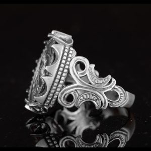 Karanlık Mezarcı Yüzüğü, 925 Ayar Gümüş Yüzük, El Yapımı Kral Yüzüğü Erkekler İçin - Görsel 5