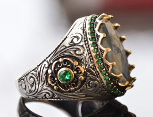 Erkekler için 925 Ayar Gümüş Yüzük - Gerçek Doğal Safir Taşı - Görsel 4