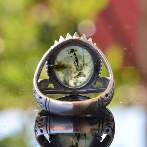 Gerçek Prehnit Doğal Taş Yüzük, Erkekler için İslami Yüzük, 925 Ayar Gümüş - Görsel 8