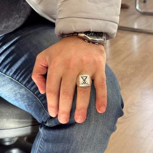 Sigil Yüzüğü, Lucifer Yüzüğü, Cadılık, Simya, Şeytani Erkek Yüzüğü, Kutsal Geometri, 925 Ayar Gümüş Yüzük - Görsel 3