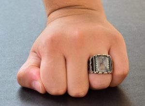 Gerçek Rutilat Kuvars Dikdörtgen Taş Yüzük, Gümüş Erkek Yüzüğü - Görsel 7