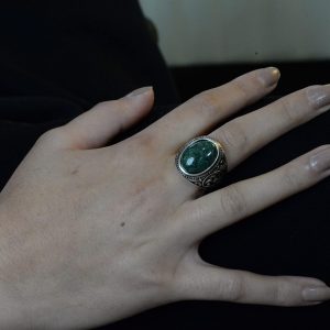 Sterling Gümüş Erkek Yüzük, Gerçek Sedir Agat Taşı, El Yapımı Detaylı Tasarım - Görsel 6