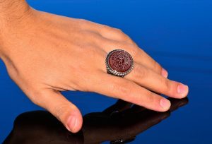 El Yapımı Yüzük, Ateş Taşı ile Gümüş Erkek Yüzüğü - Süleyman Yıldızı Amblemi, Cesaret ve Canlılık Sembolü (Ateş Taşı) - Görsel 6