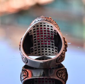 925K Erkek Sterlin Gümüş Yüzük - Pembe Kedi Göz Taşı Kral Yüzüğü - El Yapımı Erkek Takısı - Görsel 8