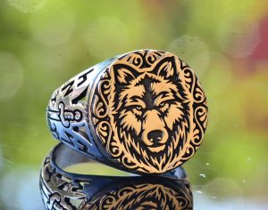 Kurt Başlı Yüzük, Gümüş Kurt Yüzüğü, 925 Ayar Gümüş Erkek Yüzüğü, Büyük Yüzük - Görsel 3