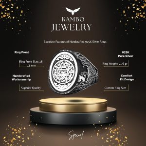 Phoenix Gümüş Yüzük, Davut Yıldızı Yüzüğü, 925 Ayar Gümüş Erkek Yüzüğü - Görsel 7