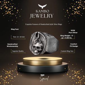 Kafatası Yüzüğü, İskelet Yüzüğü, El Yapımı Yüzük, 925 Ayar Gümüş Yüzük, Gotik Yüzük - Görsel 2