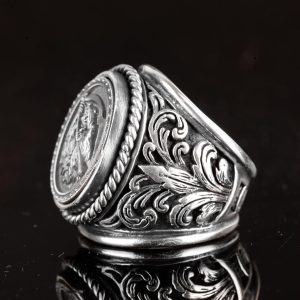 925 Ayar Gümüş Yüzük, El Yapımı Ölüm Meleği Yüzüğü Erkekler İçin, Ölüm Meleği Yüzüğü - Görsel 5