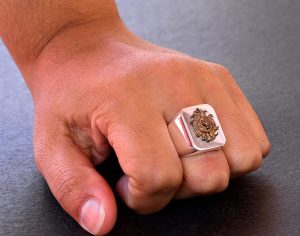 Ateşli Gümüş Yüzük - Sembollerle (Aslan) Erkek Yüzüğü - Görsel 7