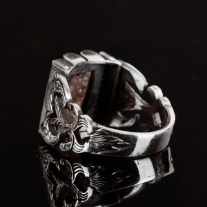 Dikdörtgen Gümüş Yüzük, 925 Doğal Arizona Turkuaz Taşı Yüzük (Style-4) - Görsel 6