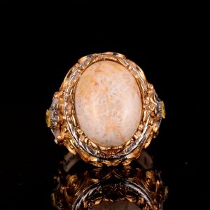 Gerçek Doğal Mercan Taşı Yüzük, 925 Ayar Gümüş Yüzük Erkekler İçin - Görsel 4