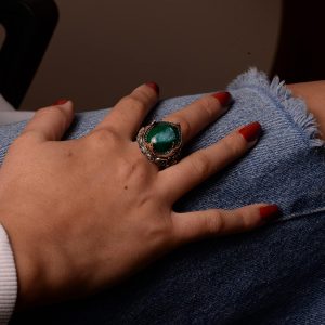 Gerçek Kristal Druzy Kuvars Taşı Yüzük, El Yapımı Yüzük, Sterlin Gümüş Yüzük - Görsel 7