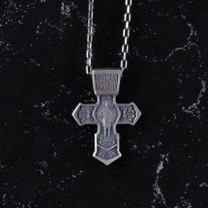 925 Ayar Gümüş Gotik Haç Kolye - Görsel 4