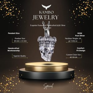 Gothic Kolye - 925 Ayar Gümüş Erkek Kolye - El Yapımı Kolye - Görsel 2