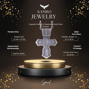 925 Ayar Gümüş Gotik Haç Kolye - Görsel 2