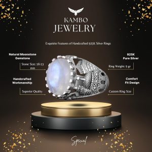 925 Ayar Sert Gümüş Erkek Yüzük, Aydınlatma Taşı Yüzüğü, El Yapımı Şıklık - Görsel 2