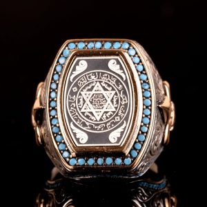 Solomon Mühr Yüzüğü, 925 Ayar Gümüş Erkek Yüzük, Davut Yıldızı Yüzüğü - Görsel 2