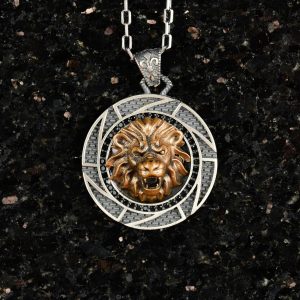 Aslan Gümüş Kral Kolye, 925 Ayar Gümüş Erkek Leo Kolye, Hayvan Gümüş Kolye - Görsel 3