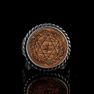 David of Star Yüzüğü, Süleyman Yüzüğü, Talisman Yüzüğü, 925 Ayar Gümüş Erkek Yüzüğü - Görsel 2