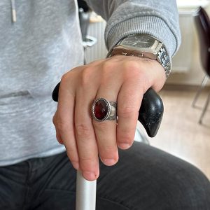 Doğal Taş Yüzük, 925 Ayar Gümüş Yüzük, Garnet - Görsel 3