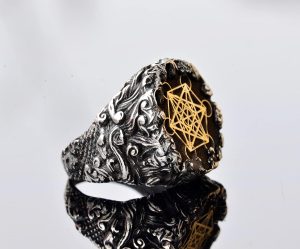 Kutsal Geometri Erkek Yüzüğü, 925 Ayar Gümüş Metatron Küp Tasarımı - Görsel 4