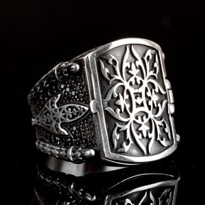 925 Ayar Gümüş Erkek Yüzük - Gizli Kapaklı - Sır Kutusu Yüzüğü - Görsel 8