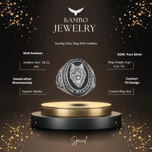 Sterling Gümüş Unisex Yüzük - Beyaz Kurt Tasarımı - Güç ve Sadakat Sembolü - El Yapımı Vintage Yüzük - Görsel 2