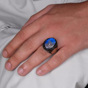 David Yıldızı Desenli Yüzük - El Yapımı Yüzük - 925 Ayar Gümüş Erkek Yüzüğü (Akrep) - Görsel 3