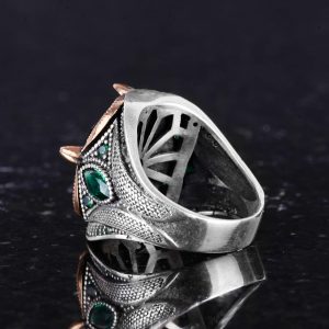 Yeşil Paraiba Yapay Taş Yüzük - 925 Ayar Gümüş Yüzük, El Yapımı Taş Takı - Görsel 7