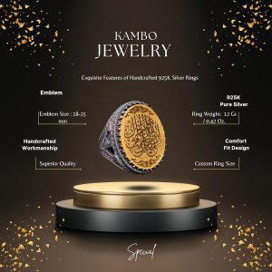 "92.5 Ayar Gümüş Osmanlı Mühür Yüzük - İslami Erkek Yüzüğü" - Görsel 2