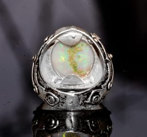 Gerçek Avustralya Opal Taşlı Yüzük, 11.15 Karat, Bizans Yüzüğü, 925 Ayar Gümüş Yüzük - Görsel 8