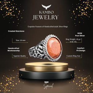 El Yapımı Vintage Yüzük, 925 Ayar Gümüş Erkek Yüzüğü, Yapay Starstone Erkek Yüzüğü - Görsel 2